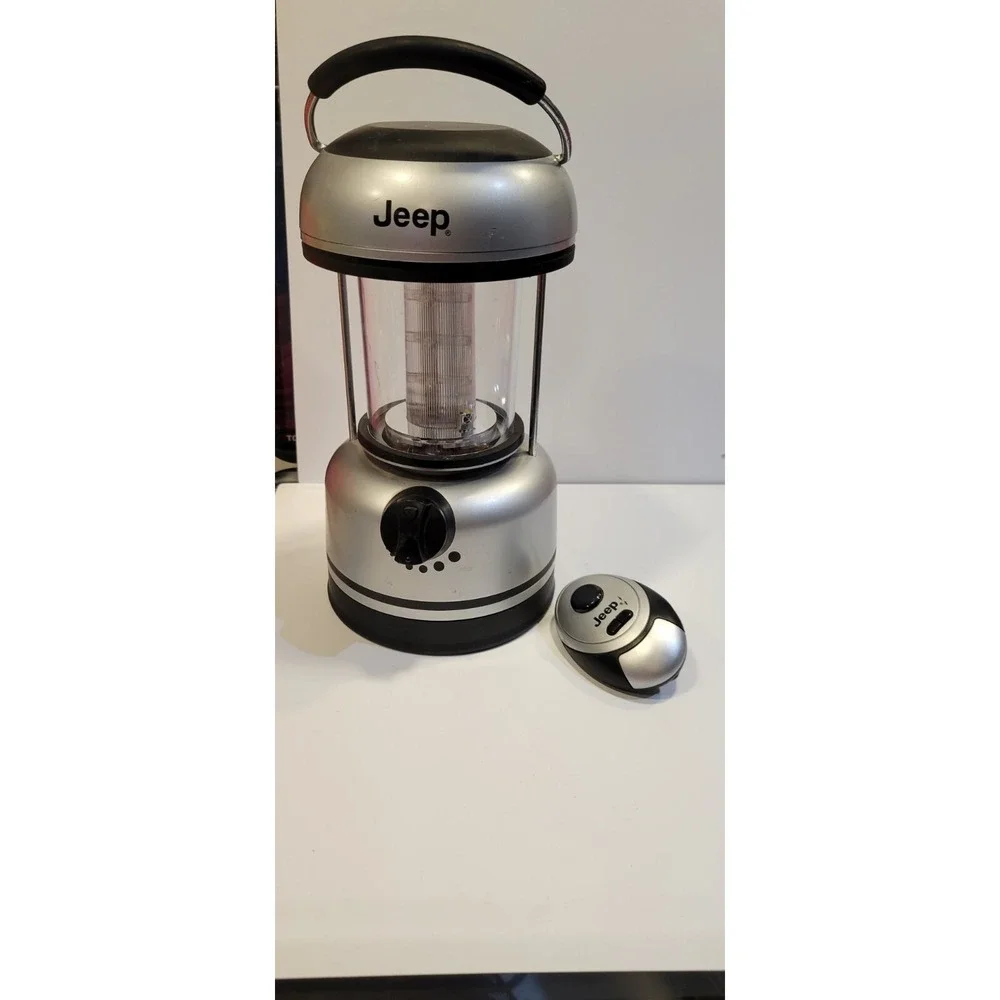 Jeep Battery Operated LED Silver Lantern Camping Light